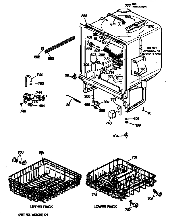 GE GSD830X-73WW body parts diagram