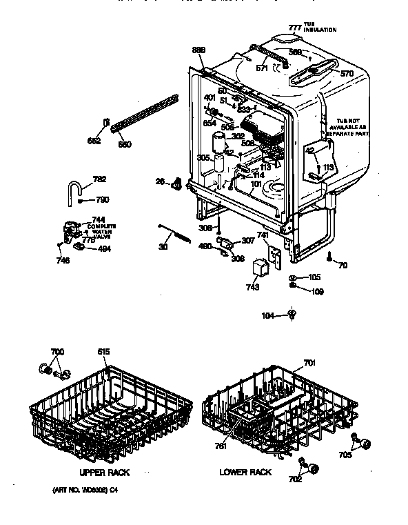 GE GSD720X-73WB body parts diagram