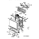 GE GSD650X-73WB escutcheon & door assembly diagram