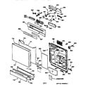 GE GSD4910X73AA escutcheon & door assembly diagram