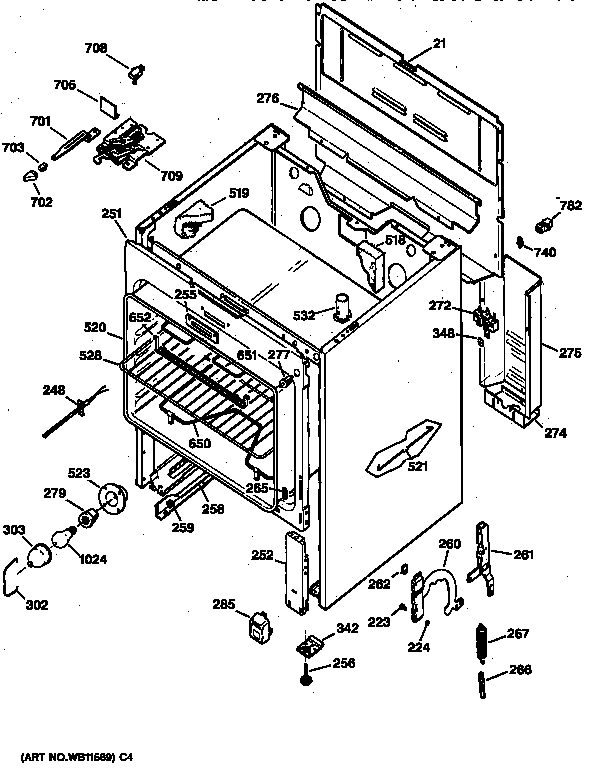 GE JBP26AY1 body parts diagram