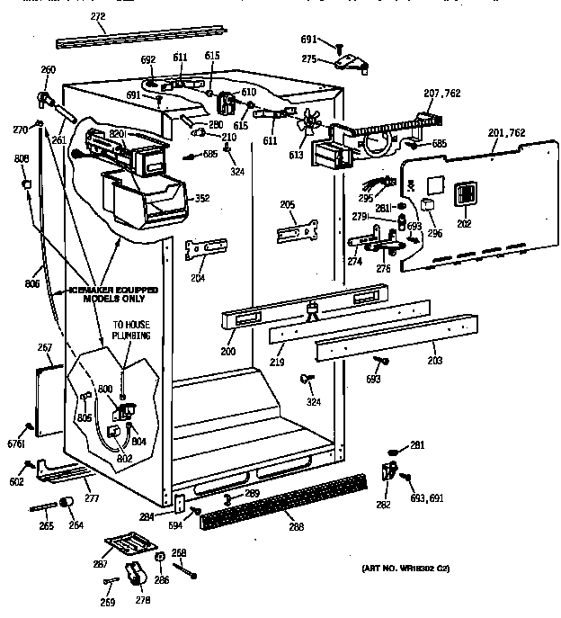 GE TBI18JIZHRWW cabinet parts diagram