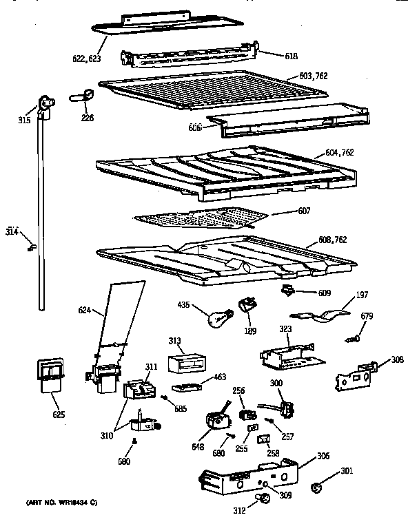 GE TBI18JIZHRWW compartment separator parts diagram