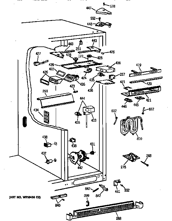 GE TFK28PFZAAA fresh food section diagram