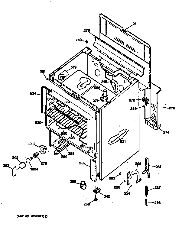 GE JBC27GW1AD body parts diagram