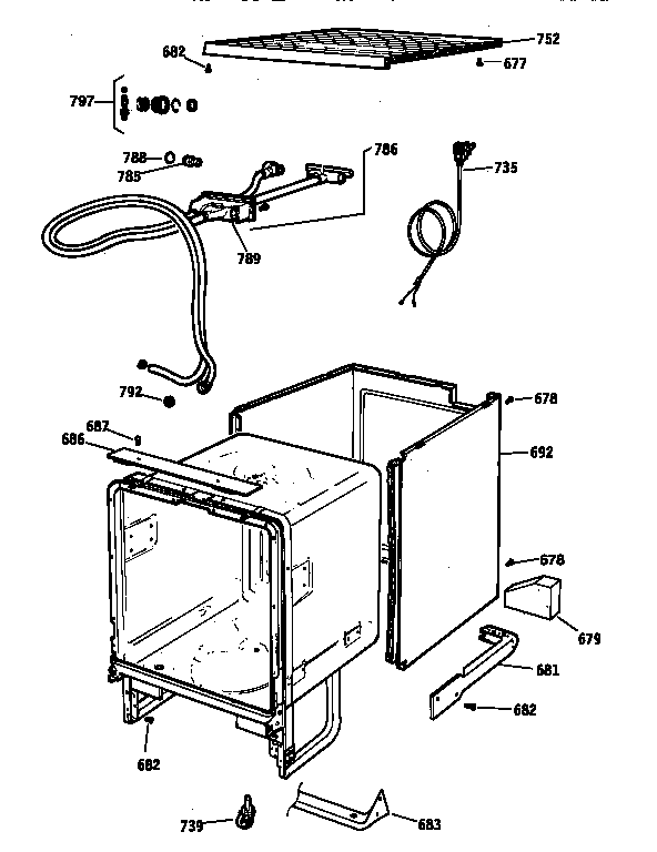 GE GSC720Y04AD cabinet diagram