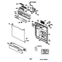 GE GSC720Y04WH escutcheon & door assembly diagram