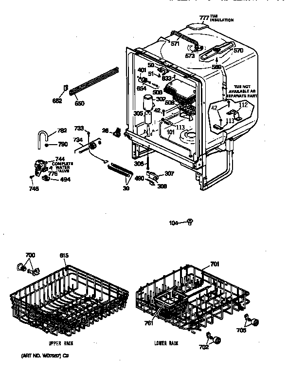 GE GSC720Y04WH body parts diagram