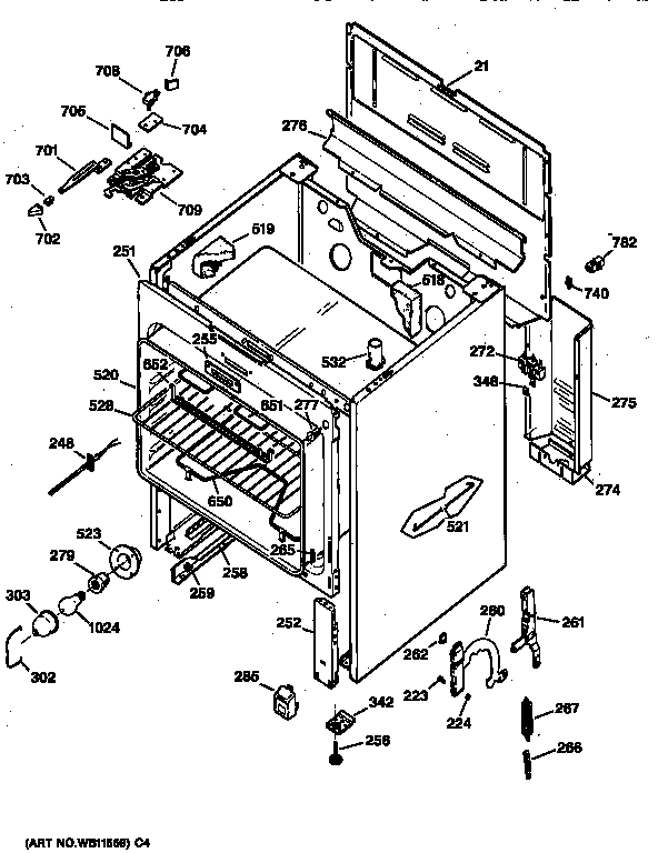 GE JBP21GS2 body parts diagram