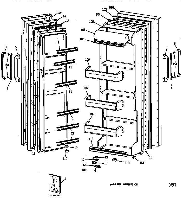 Hotpoint CST20KAXFWH doors diagram