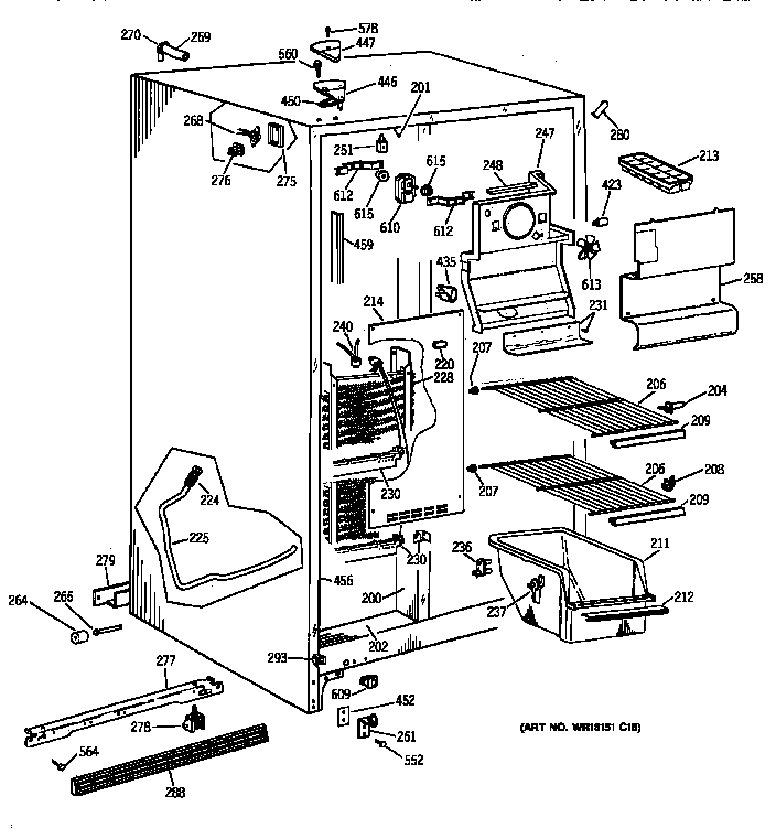 Hotpoint CST20KAXFWH freezer section diagram