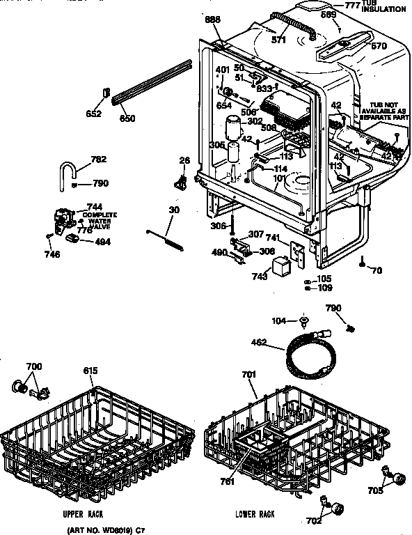 Hotpoint HDA300Y-73BA body parts diagram