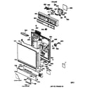 Hotpoint HDA330Y-73WW escutcheon & door assembly diagram
