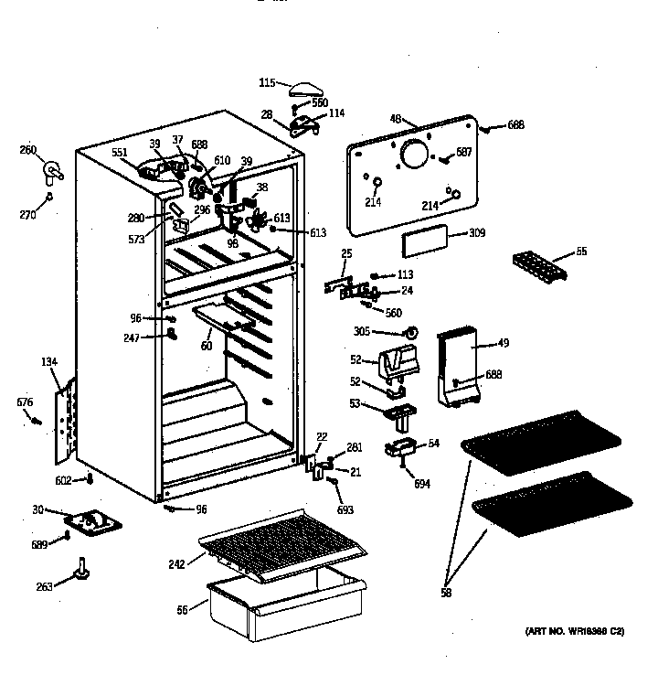 GE CTX14AYZARWH cabinet diagram