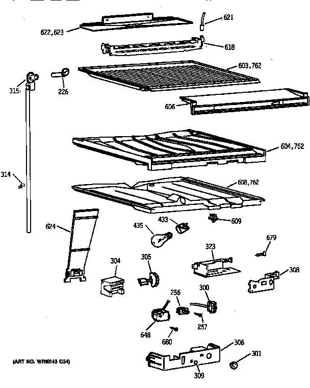 GE CTX21BIXPRWW compartment separator parts diagram