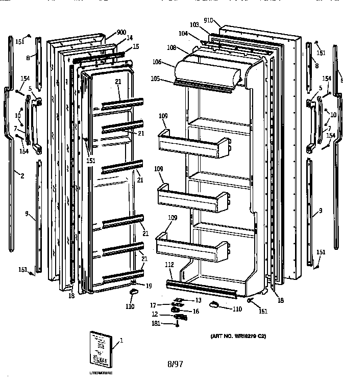 GE MSG22GAXFWW doors diagram