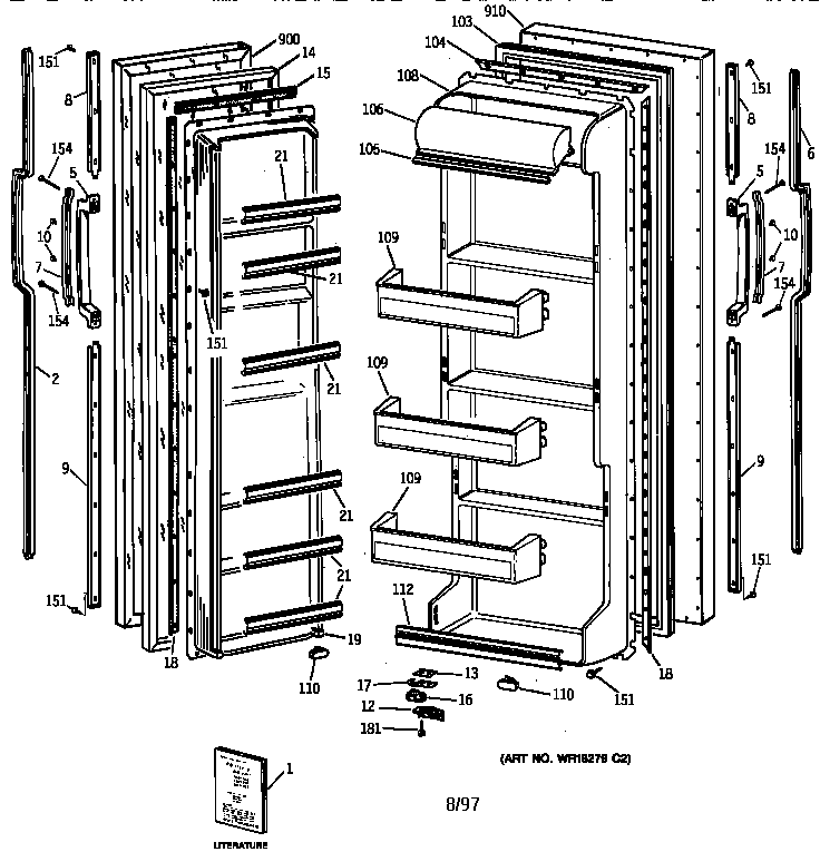 GE MSK22GAZBAD doors diagram
