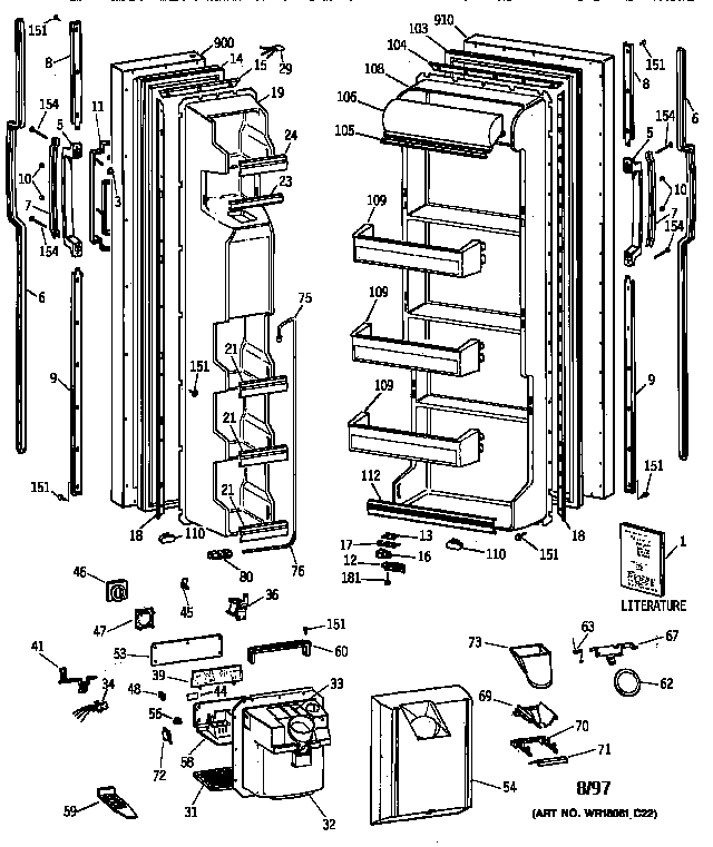 GE MSZ20GWZBWW doors diagram