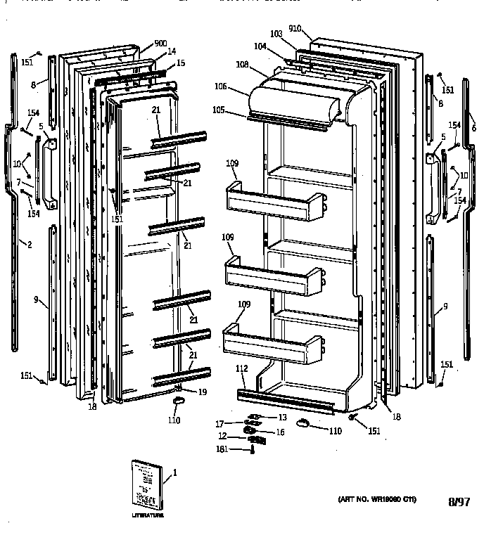 GE MSZ20GAZBWW doors diagram