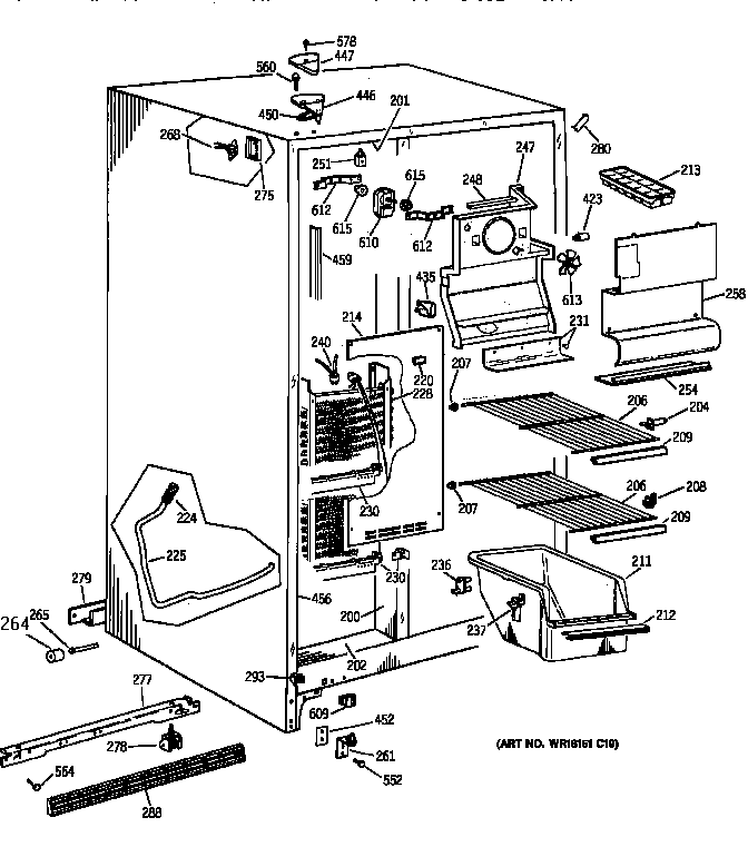 GE MSZ20GAZBWW freezer section diagram