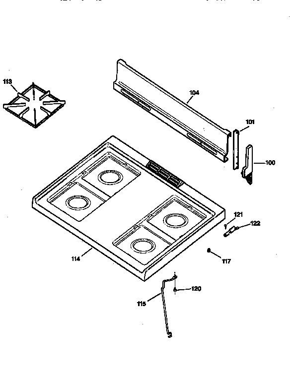 Kenmore 36261128890 cooktop diagram