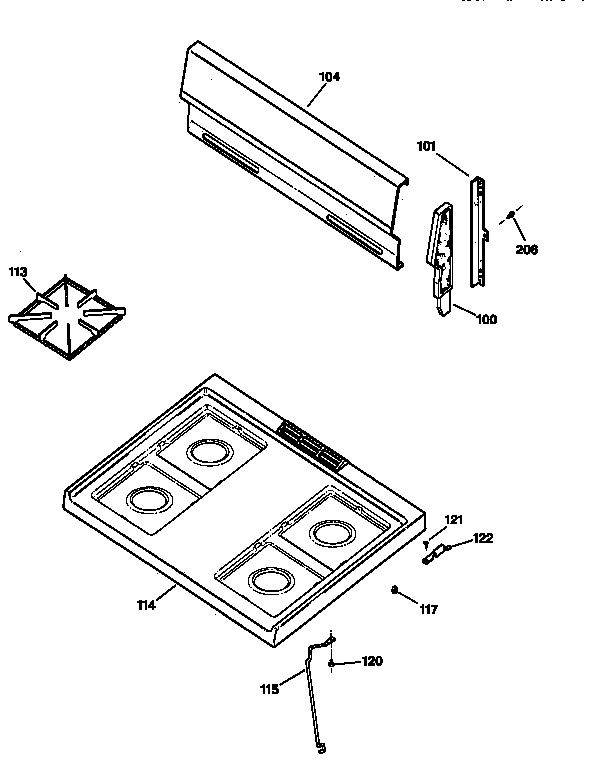 Kenmore 36271178890 cooktop diagram