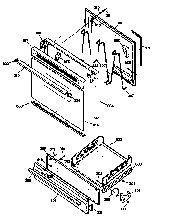 Kenmore 36271178890 door & drawer parts diagram