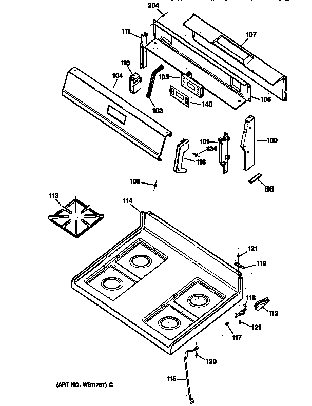 Kenmore 36271678890 cooktop diagram
