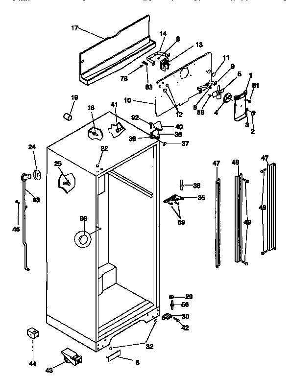 Kenmore 2539368402 cabinet parts diagram