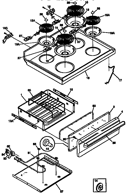 Kenmore 79097476790 top/drawer diagram