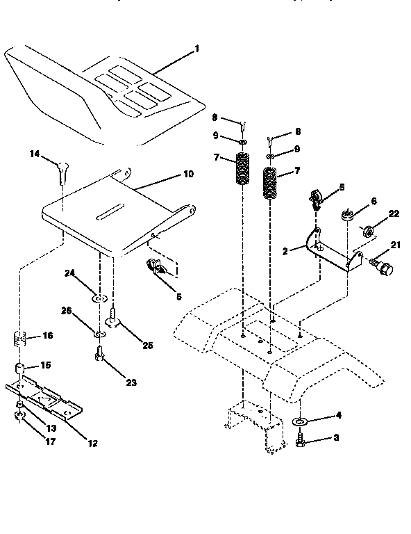 Craftsman 917259555 seat assembly diagram