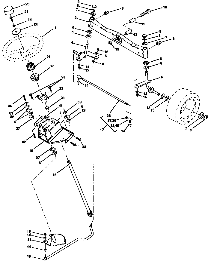 Craftsman 917258912 steering assembly diagram