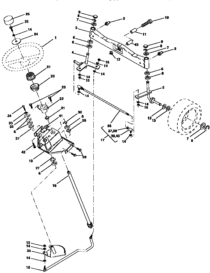 Craftsman 917258872 steering assembly diagram