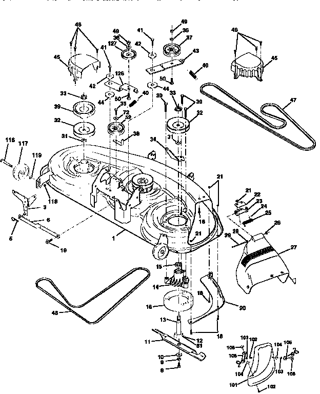 Craftsman 917258872 mower deck diagram