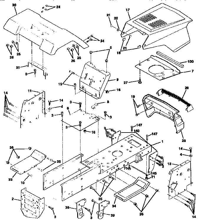 Craftsman 917258452 chassis and enclosures diagram