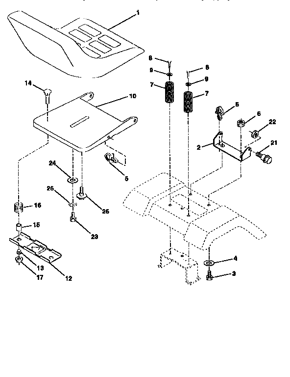 Craftsman 917258452 seat assembly diagram