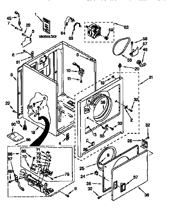 Kenmore 11076512693 cabinet diagram