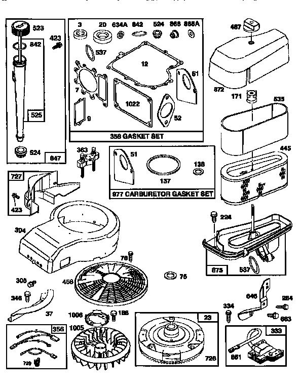 Craftsman 917259830 air cleaner assembly diagram