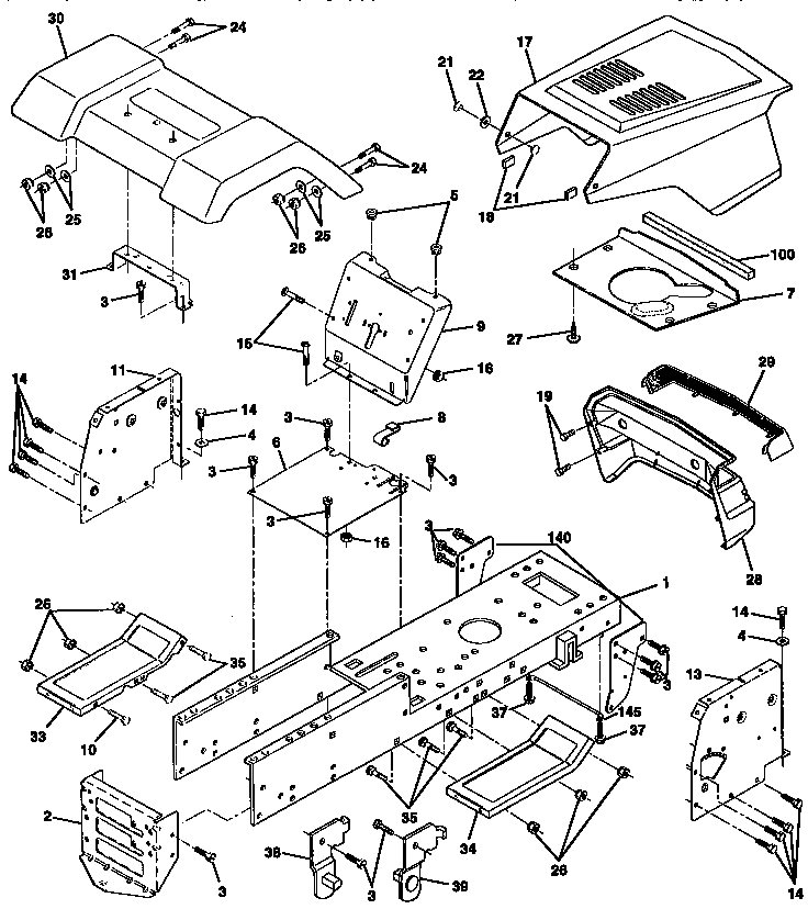 Craftsman 917258504 chassis and enclosures diagram