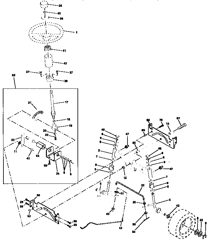 Craftsman 917258504 steering assembly diagram