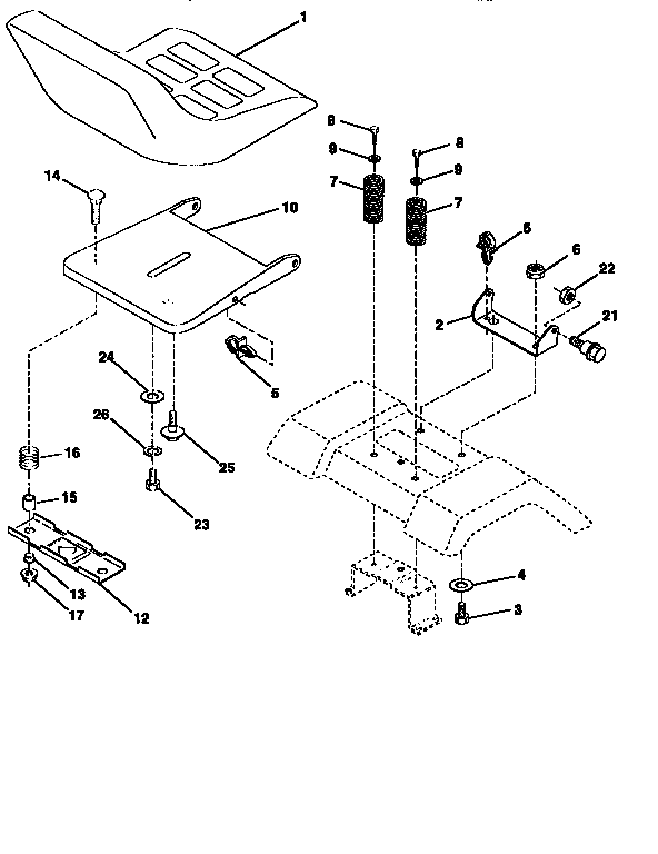 Craftsman 917258504 seat assembly diagram