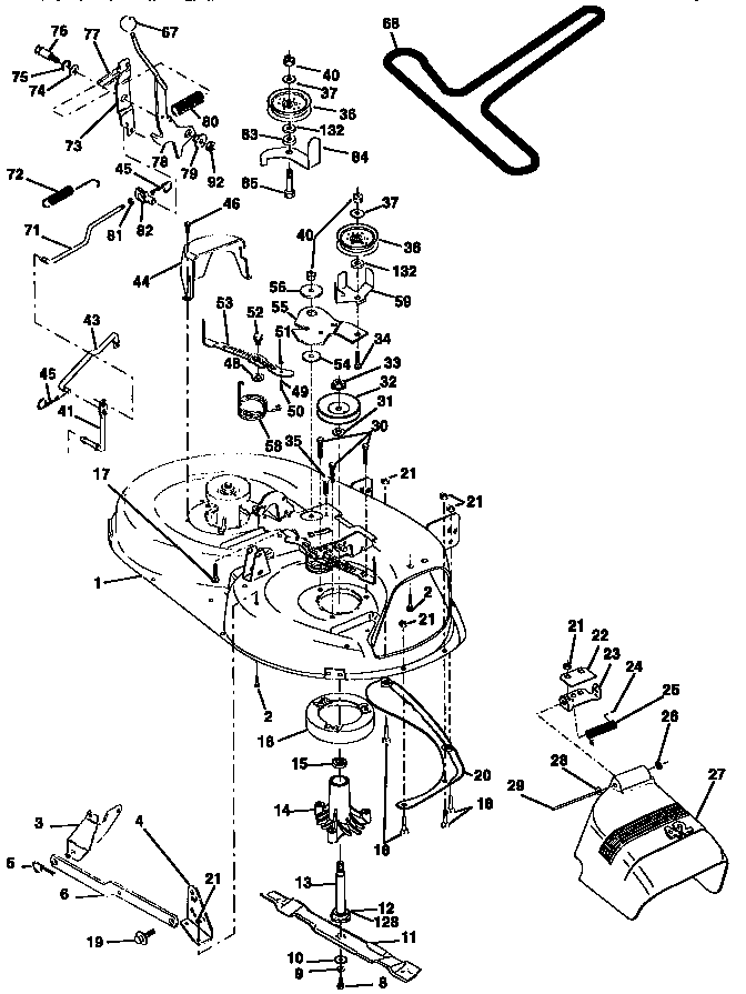 Craftsman 917258504 mower deck diagram