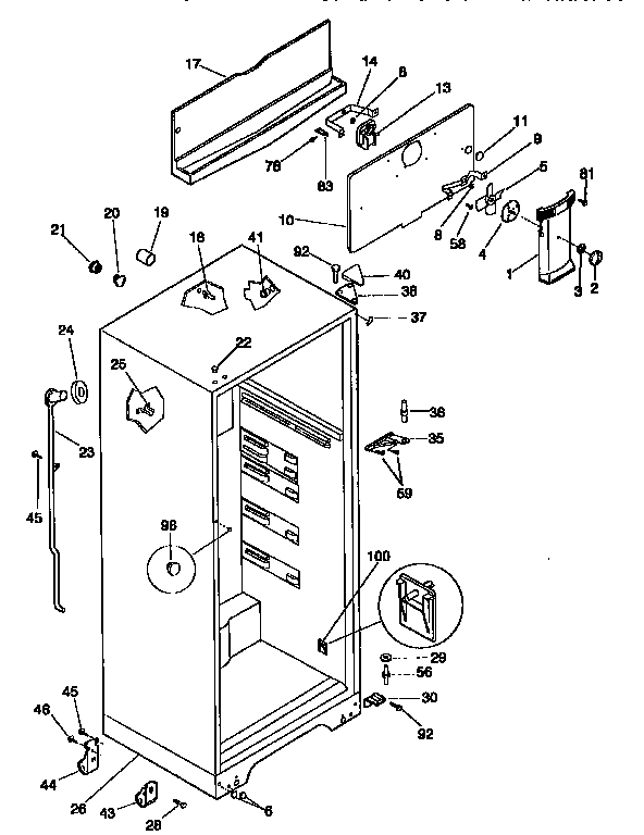 Kenmore 2539366746 cabinet parts diagram
