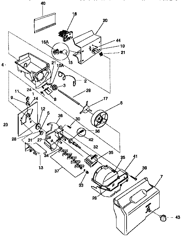 Kenmore 25357685791 ice bucket/auger diagram