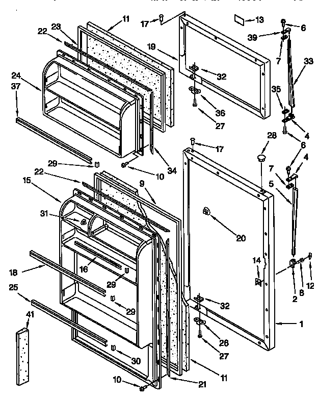 Whirlpool ET14JMXFW01 door diagram