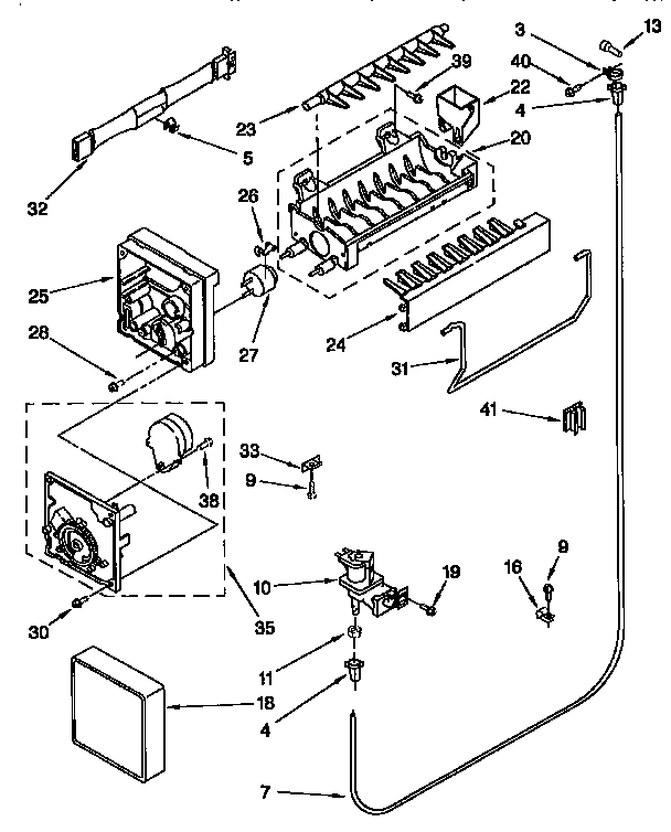 Whirlpool ET14JMXFW01 icemaker diagram
