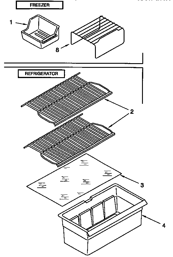 Whirlpool ET14JMXFW01 shelves diagram
