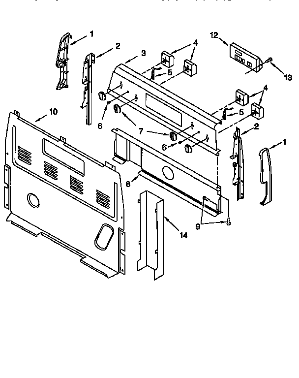 Whirlpool RF360BXEQ0 control panel diagram