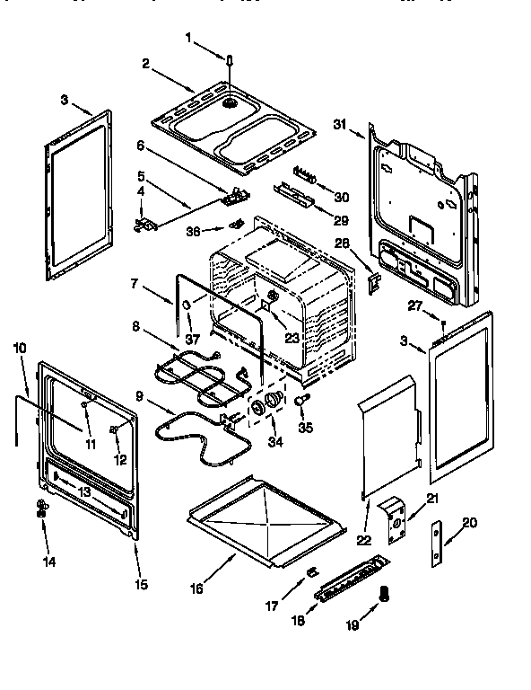 Whirlpool RF360BXEQ0 chassis diagram