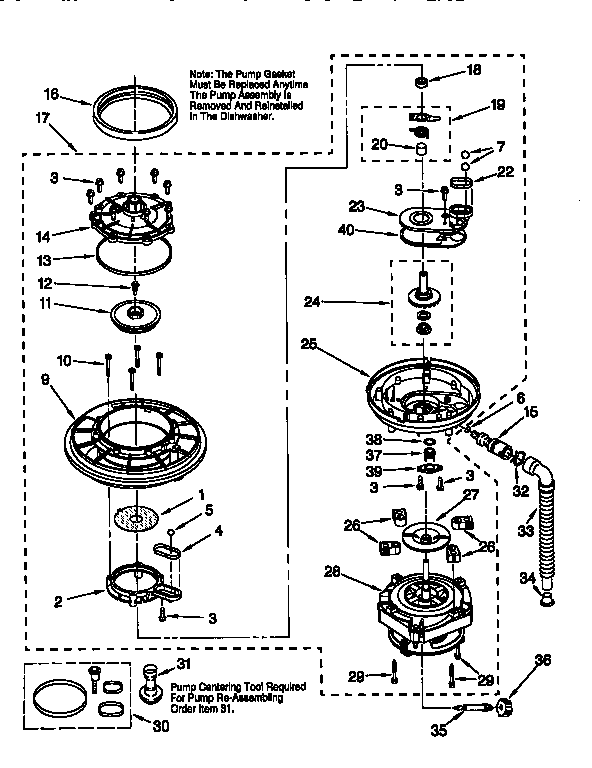 Kenmore 66515751790 pump and motor diagram